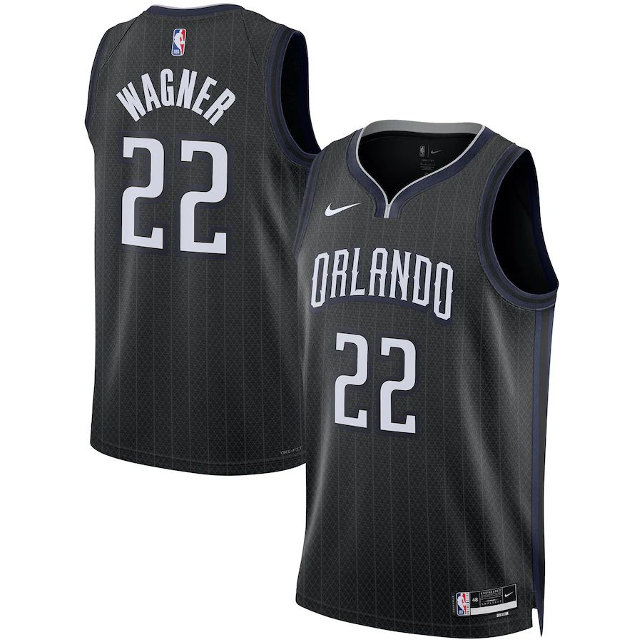 Men Orlando Magic #22 Franz Wagner Nike Black City Edition 2022-23 Swingman NBA Jersey